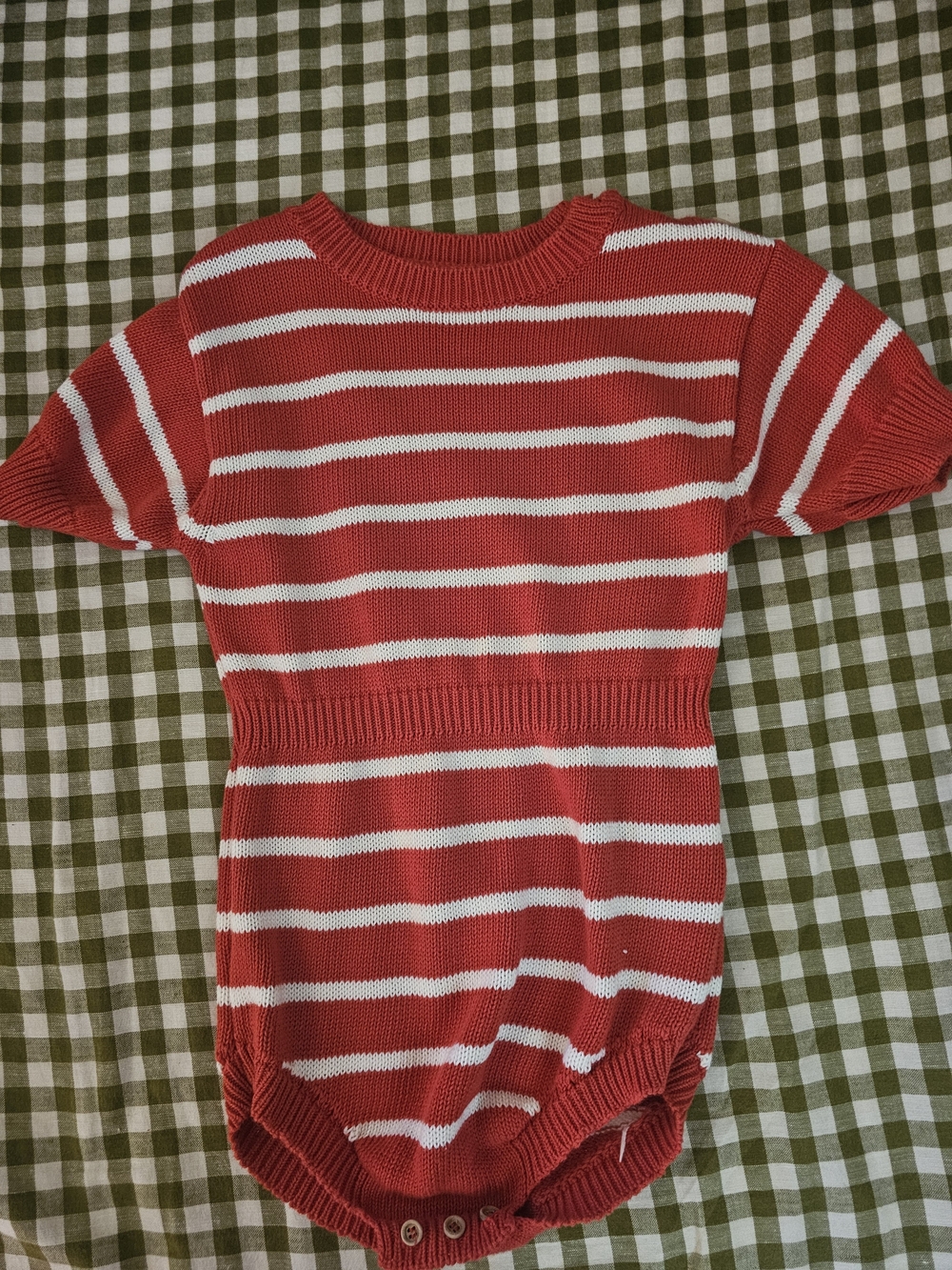 Kids Red & White Striped One-Piece Bodysuit
